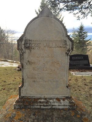 Lizzie Williams grave in Sunset Hills Cemetery