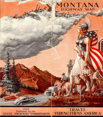 Briwa - Montana Highway Map 1942