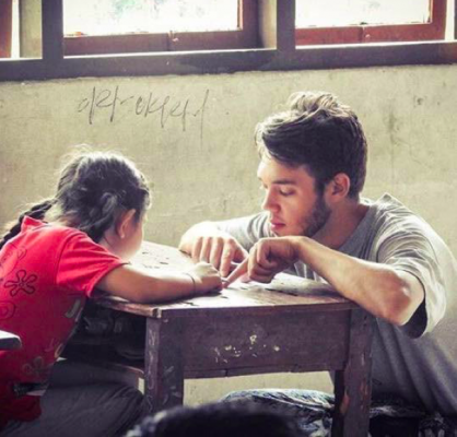 Connor Harbison teaching English in Indonesia