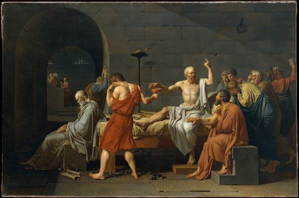 Death of Socrates by Jacques Louis David; Public domain image from The Metropolitan Museum of Art